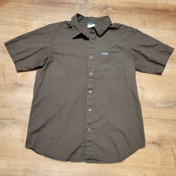 Columbia brown medium button down shirt - Picture 1 of 6
